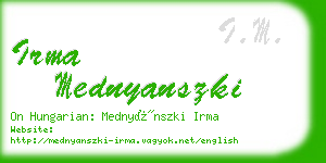 irma mednyanszki business card